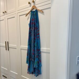 Nanette Lepore Blue and Pink High Low Dress